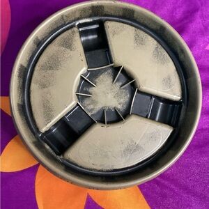 Unique Black and Tan Plant Pot Rolling Plastic Tray